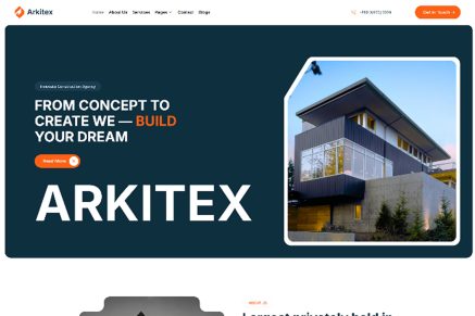 Arkitex – Architecture & Interior Elementor Template Kit