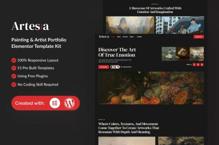 Artesia – Painting & Artist Elementor Template Kit