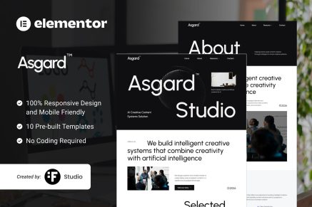 Asgard – AI Creative Content Agency Elementor Template Kit