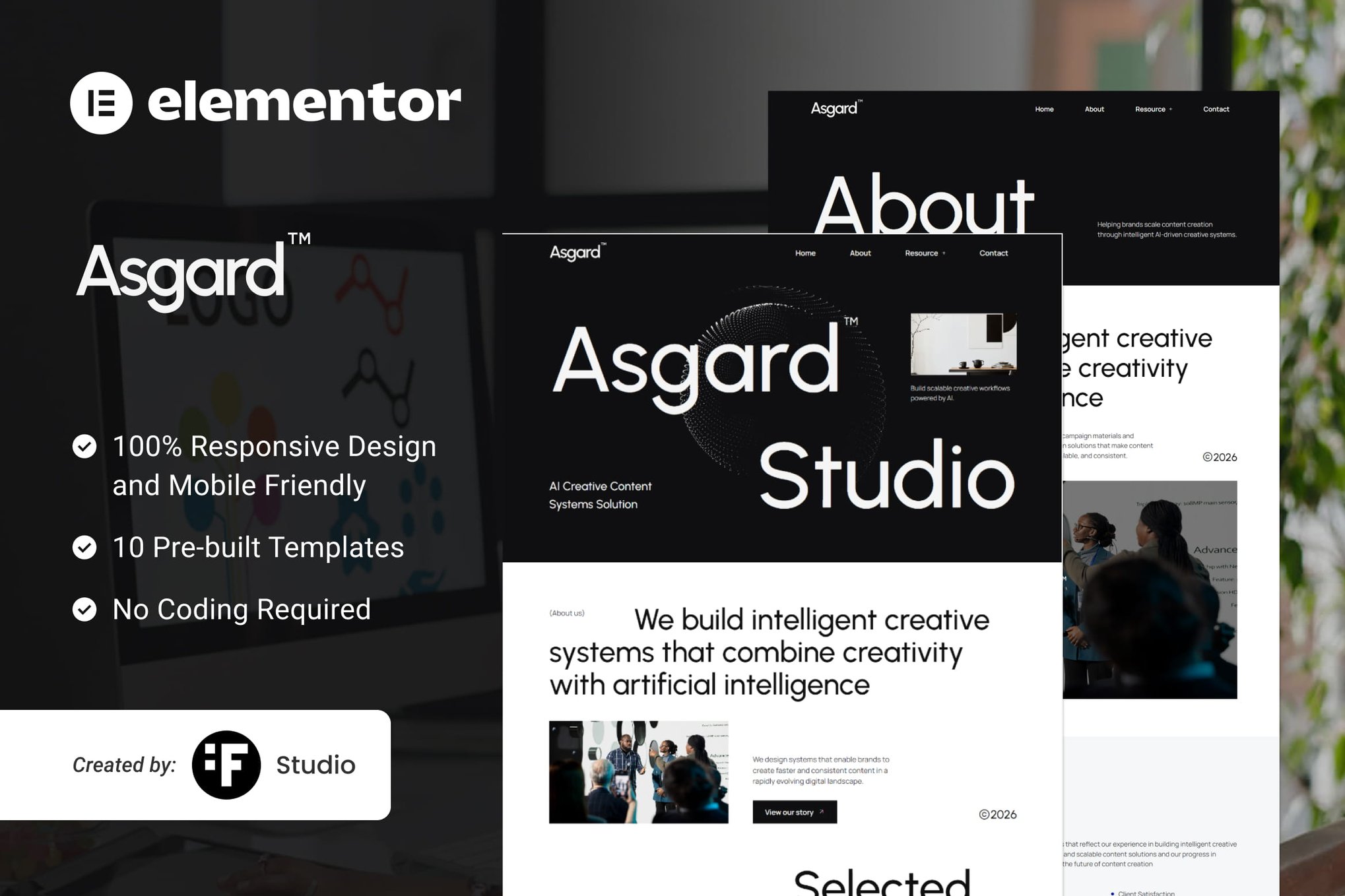 Asgard – AI Creative Content Agency Elementor Template Kit