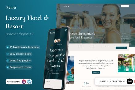Azura – Luxury Hotel & Resort Elementor Template Kit
