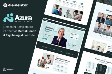 Azura – Mental Health & Psychologist Elementor Template Kit