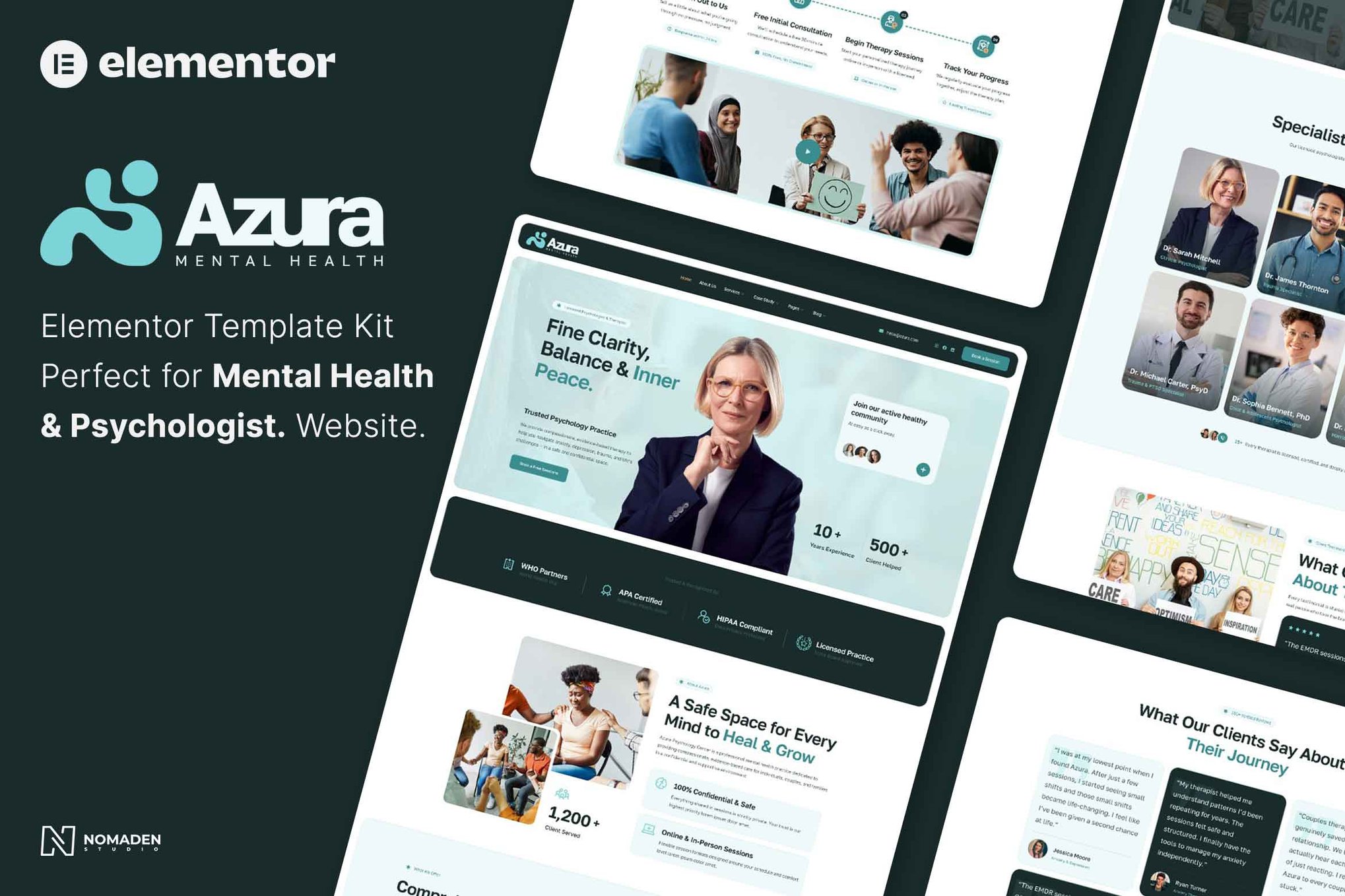 Azura – Mental Health & Psychologist Elementor Template Kit