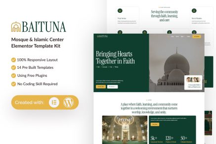 Baituna – Mosque & Islamic Center Elementor Template Kit