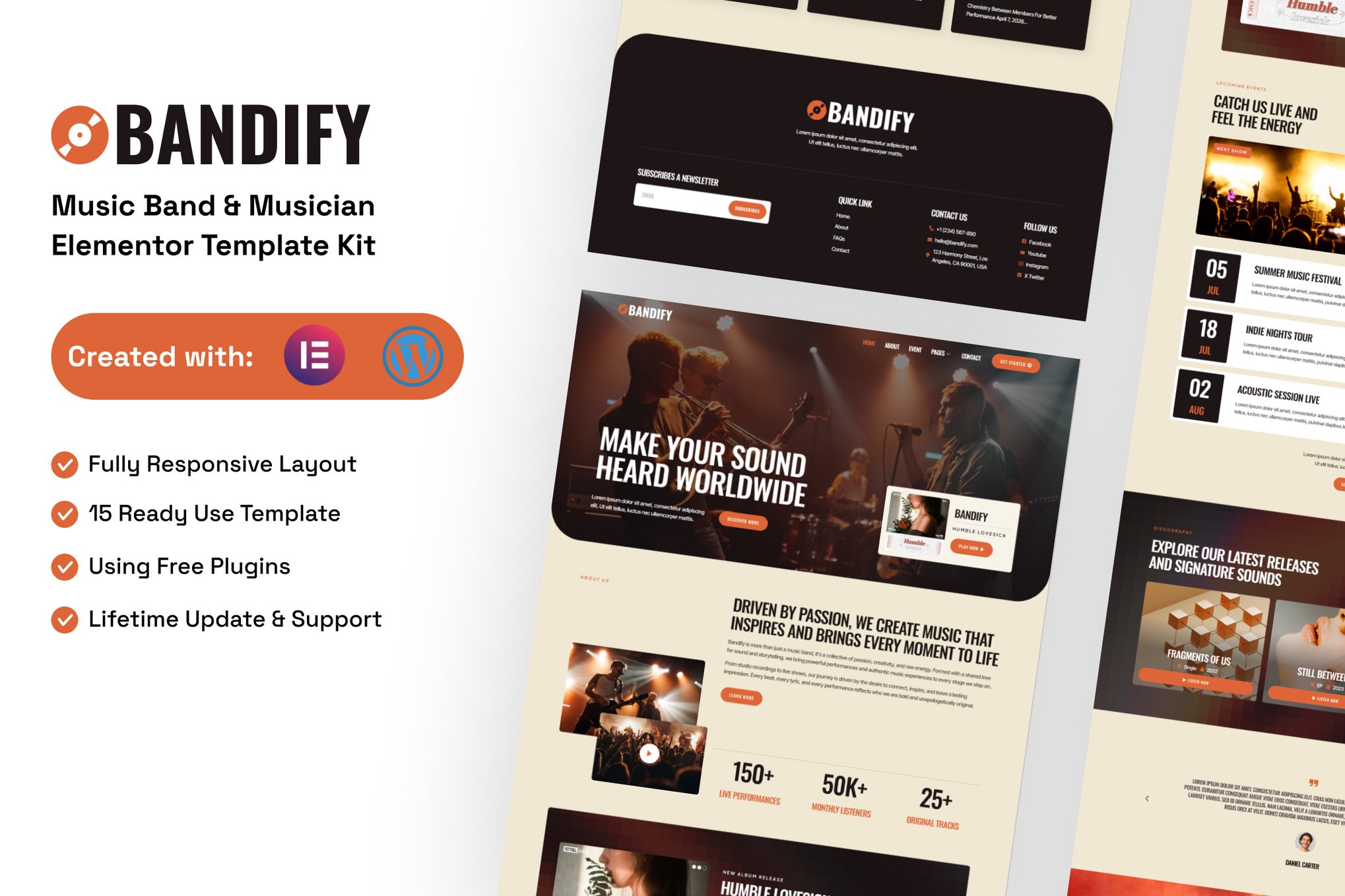 Bandify – Music Band & Musician Elementor Template Kit