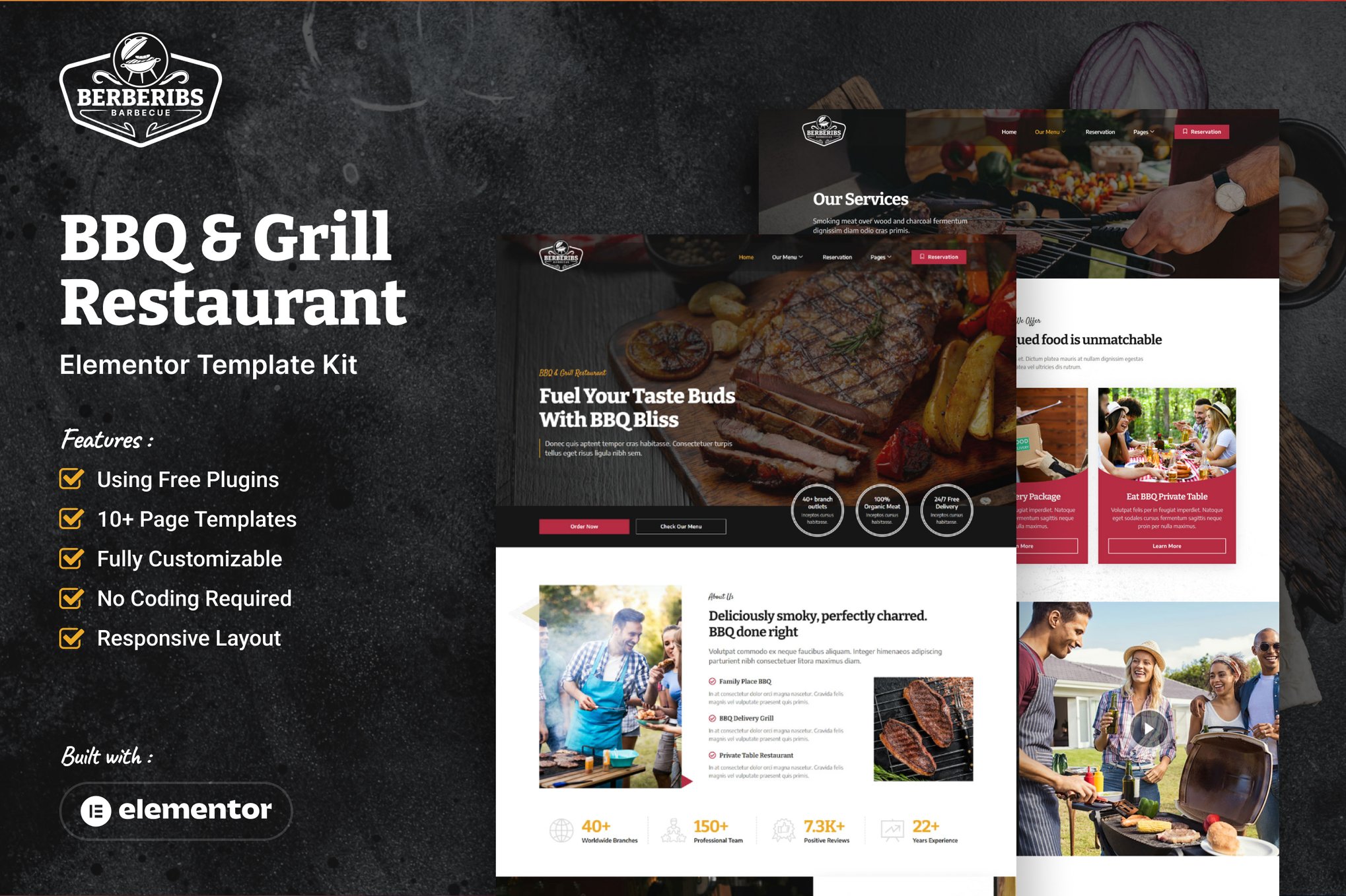 Berberibs - BBQ & Grill Restaurant Elementor Template Kit