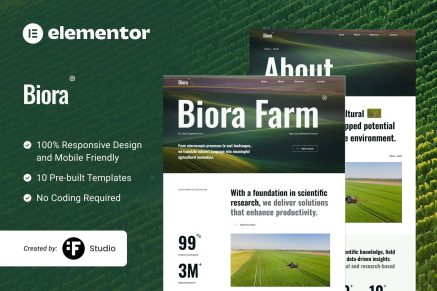 Biora – Agriculture Research Elementor Template Kit
