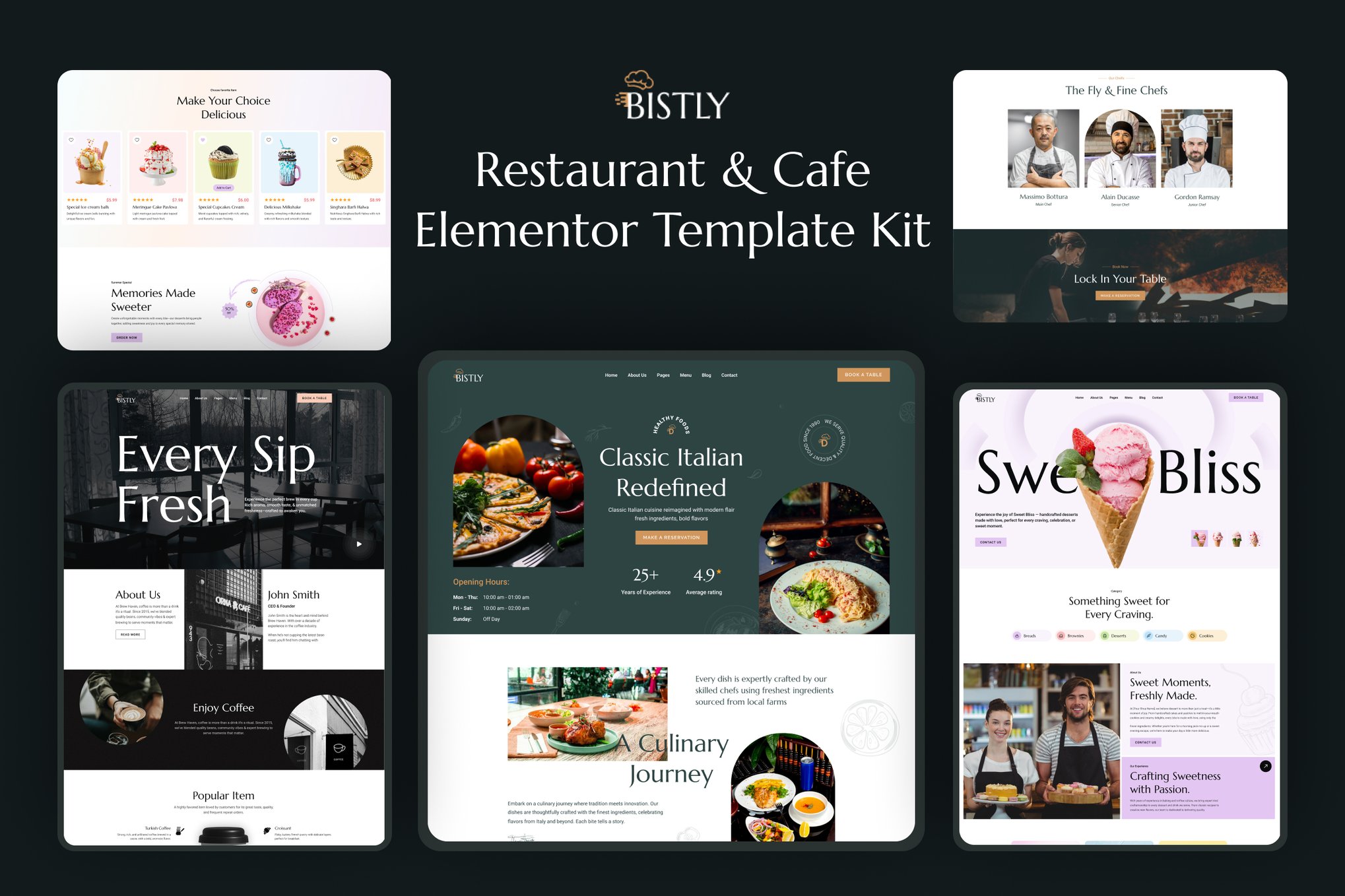 Bistly – Restaurant & Cafe Elementor Template Kit
