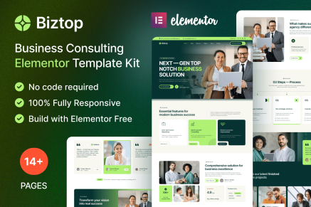 Biztop – Business Consulting Elementor Template Kit