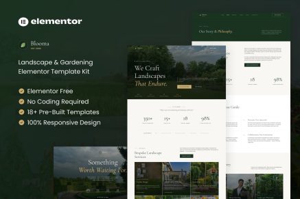 Blooma – Landscape & Gardening Elementor Template Kit