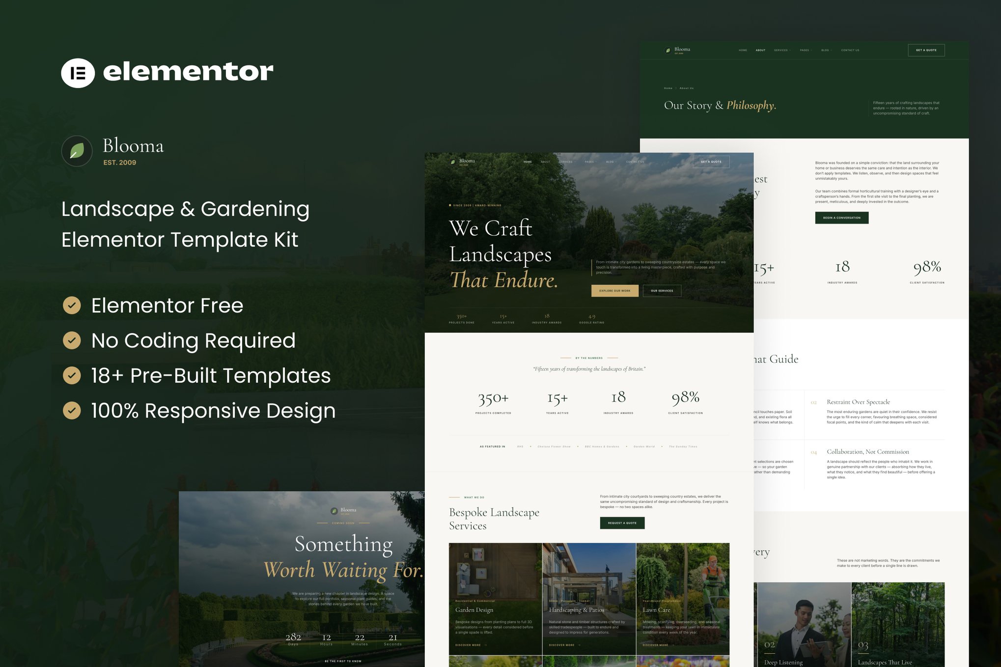 Blooma – Landscape & Gardening Elementor Template Kit