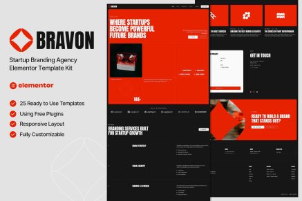 Bravon – Startup Branding Agency Elementor Template Kit
