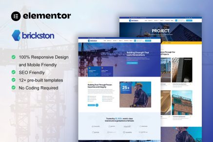 Brickston – Construction & Building Service Elementor Template Kit
