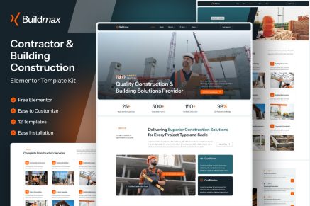 Buildmax – Contractor & Building Construction Elementor Template Kit