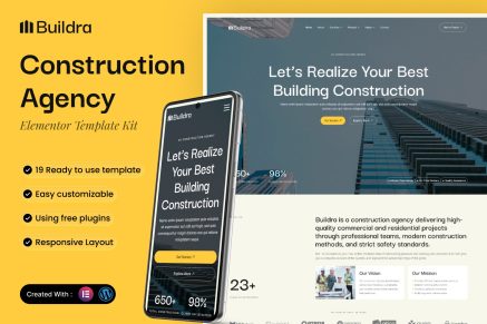 Buildra – Construction Agency Elementor Template Kit