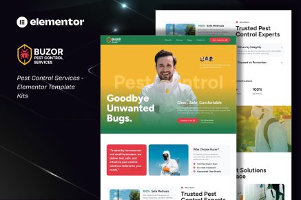 Buzor – Pest Control Services Elementor Template Kit