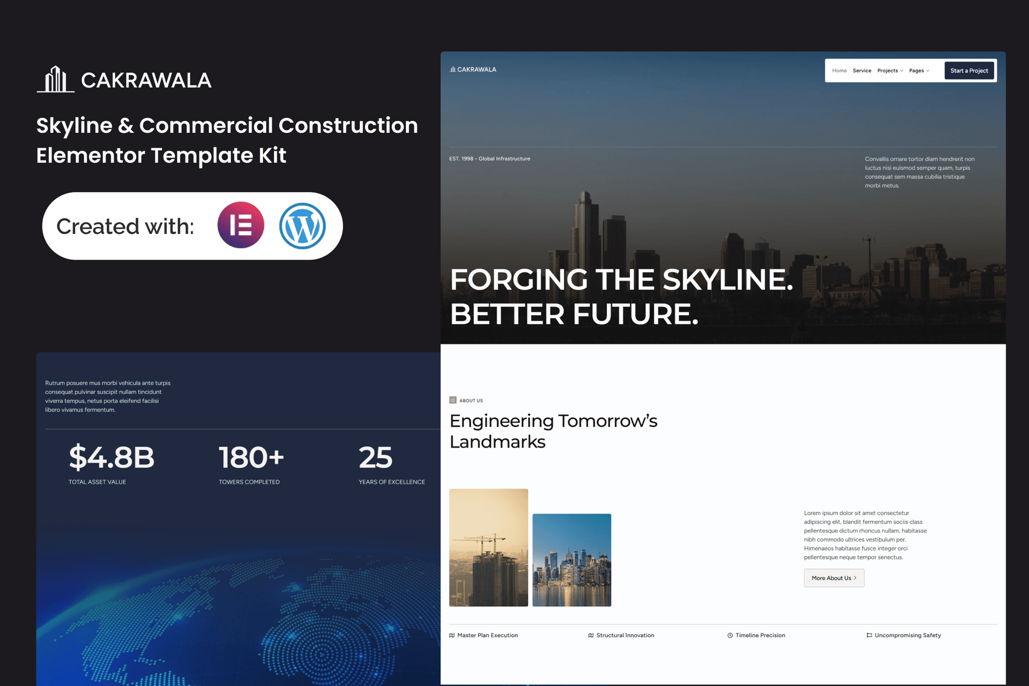 Cakrawala – Skyline & Commercial Construction Elementor Template Kit