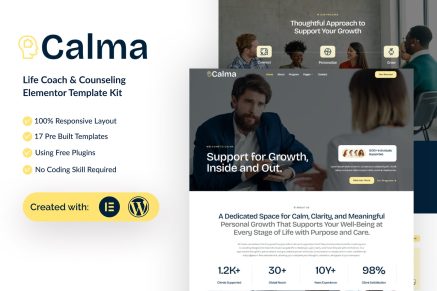 Calma – Life Coach & Counseling Elementor Template Kit