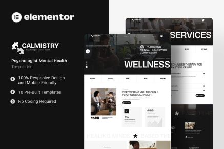 Calmistry - Psychologist Mental Health Elementor Template Kit