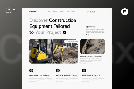 Canstrax – Construction Equipment Rental Elementor Template Kit