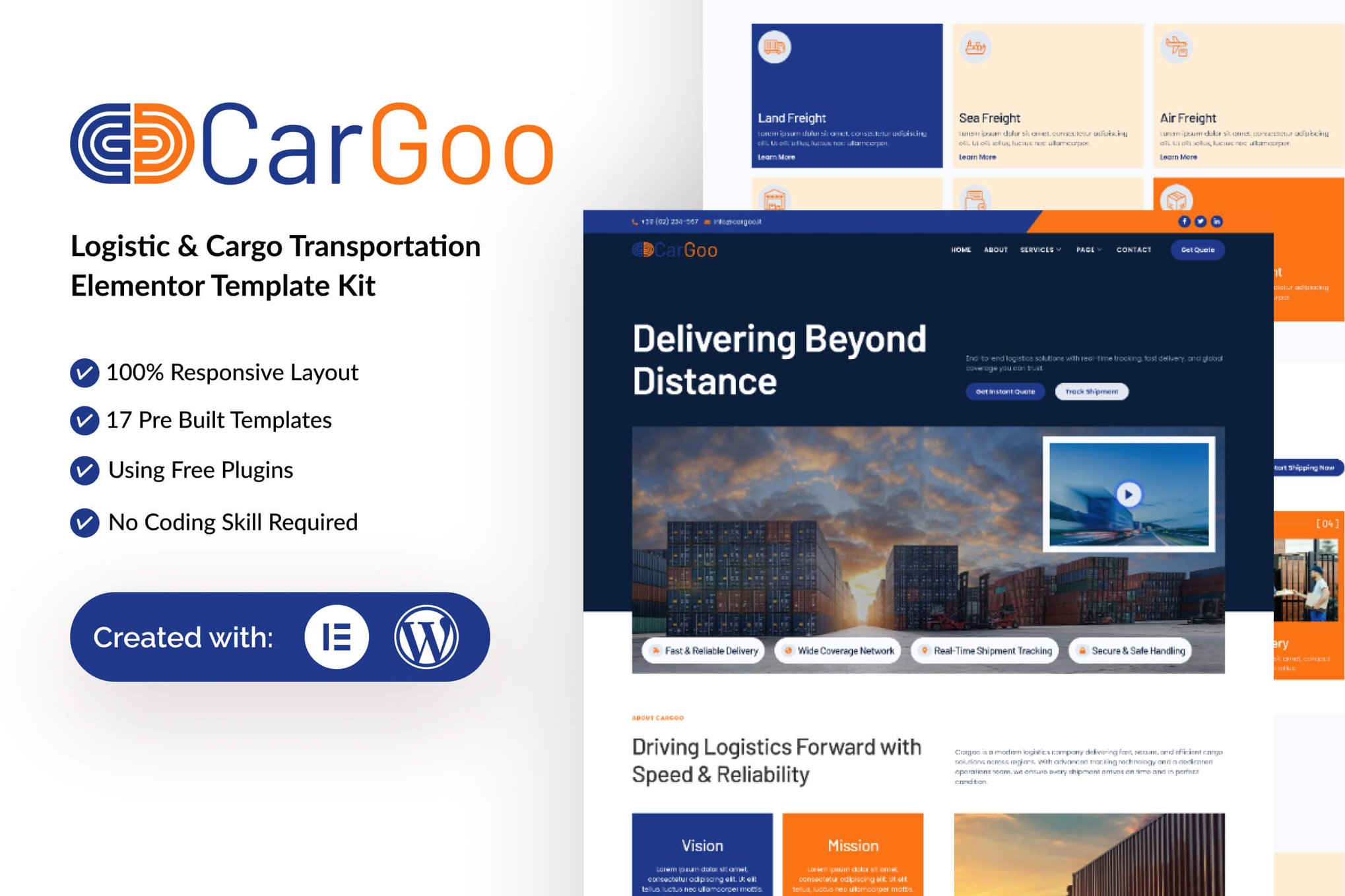 CarGoo – Logistic & Cargo Transportation Elementor Template Kit
