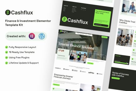 Cashflux – Finance & Investment Elementor Template Kit