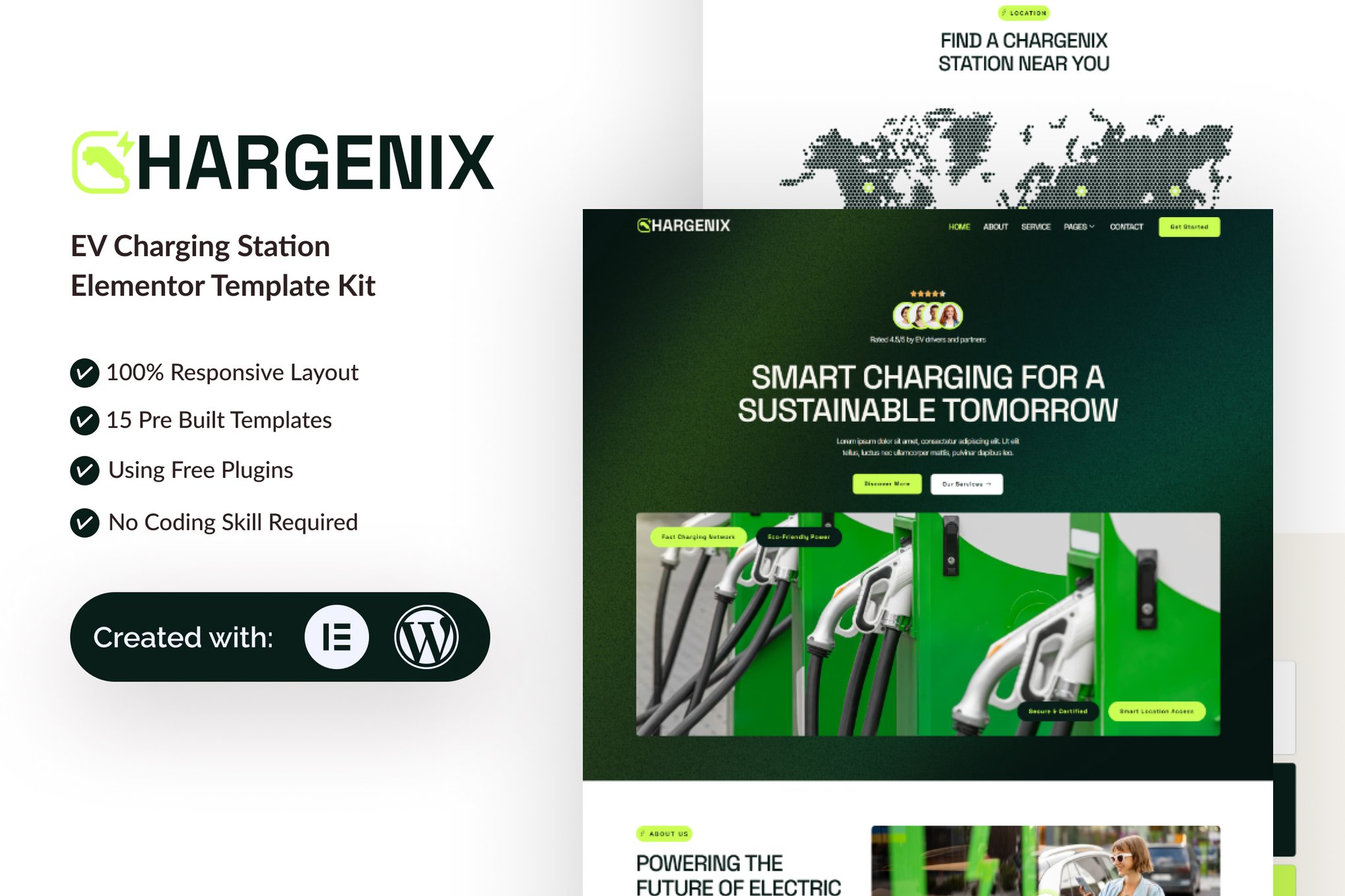 Chargenix - EV Charging Station Elementor Template Kit