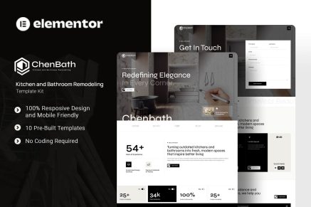 Chenbath - Kitchen & Bathroom Remodeling Elementor Template Kit