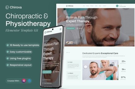 Chirova – Chiropractic & Physiotherapy Elementor Template Kit