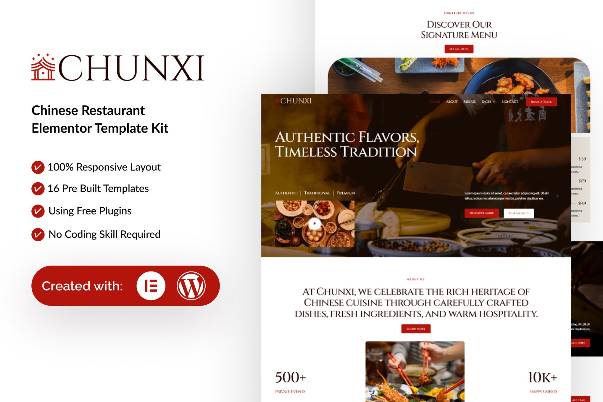 Chunxi – Chinese Restaurant Elementor Template Kit