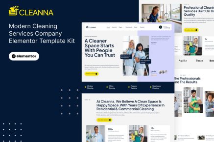 Cleanna – Modern Cleaning Service Company Elementor Pro Template Kit
