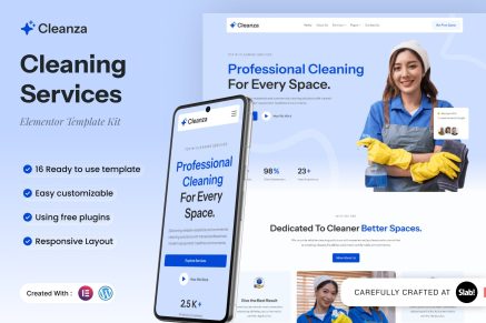 Cleanza – Cleaning Services Elementor Template Kit