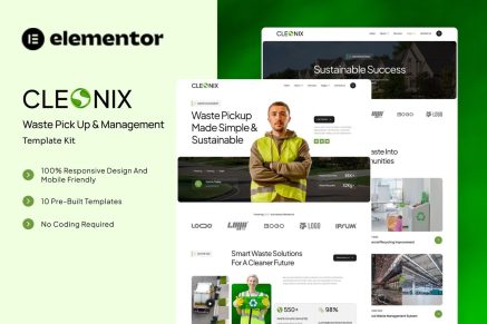 Cleonix - Waste Pick Up & Management Elementor Template Kit