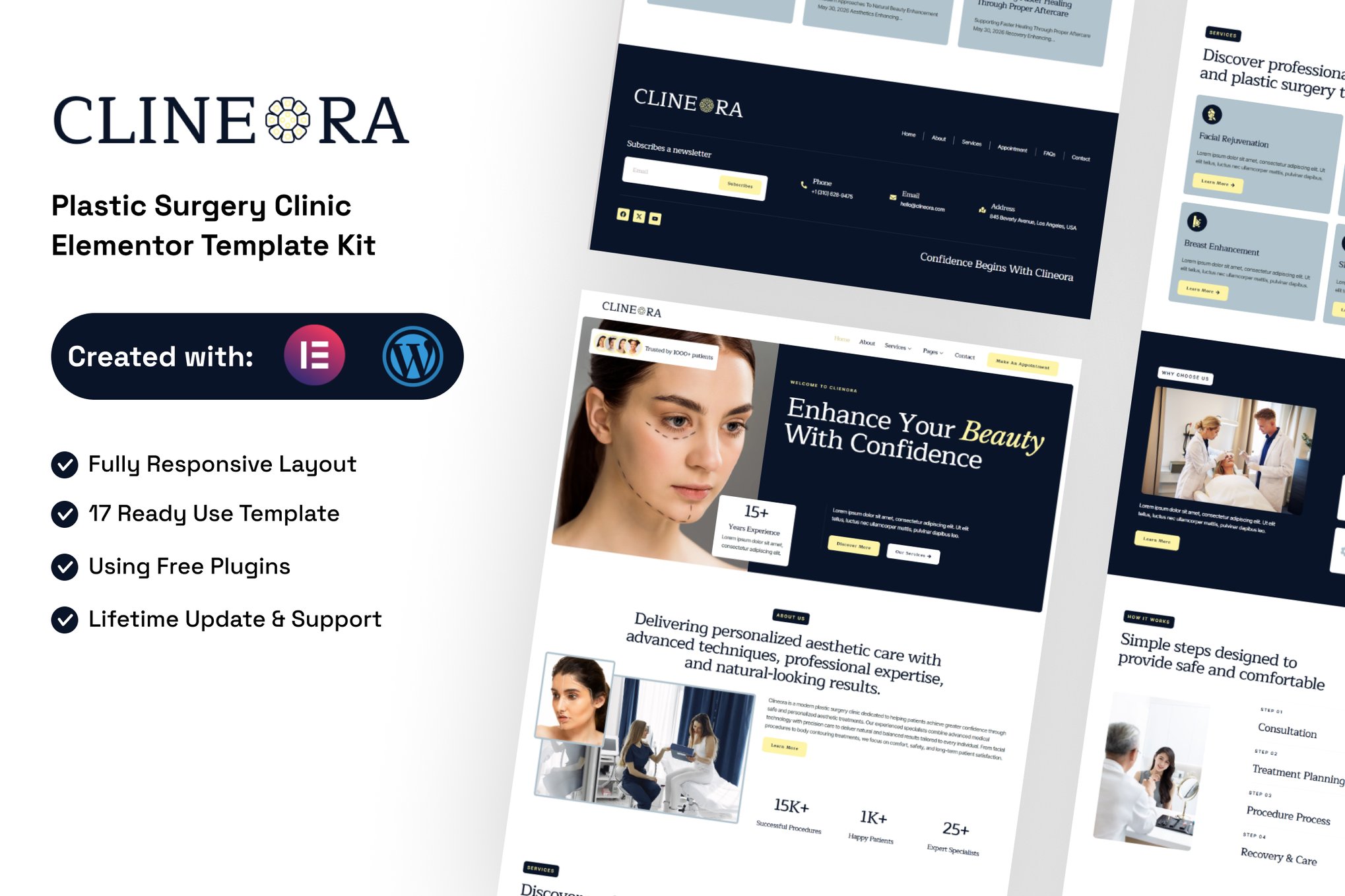 Clineora – Plastic Surgery Clinic Elementor Template Kit