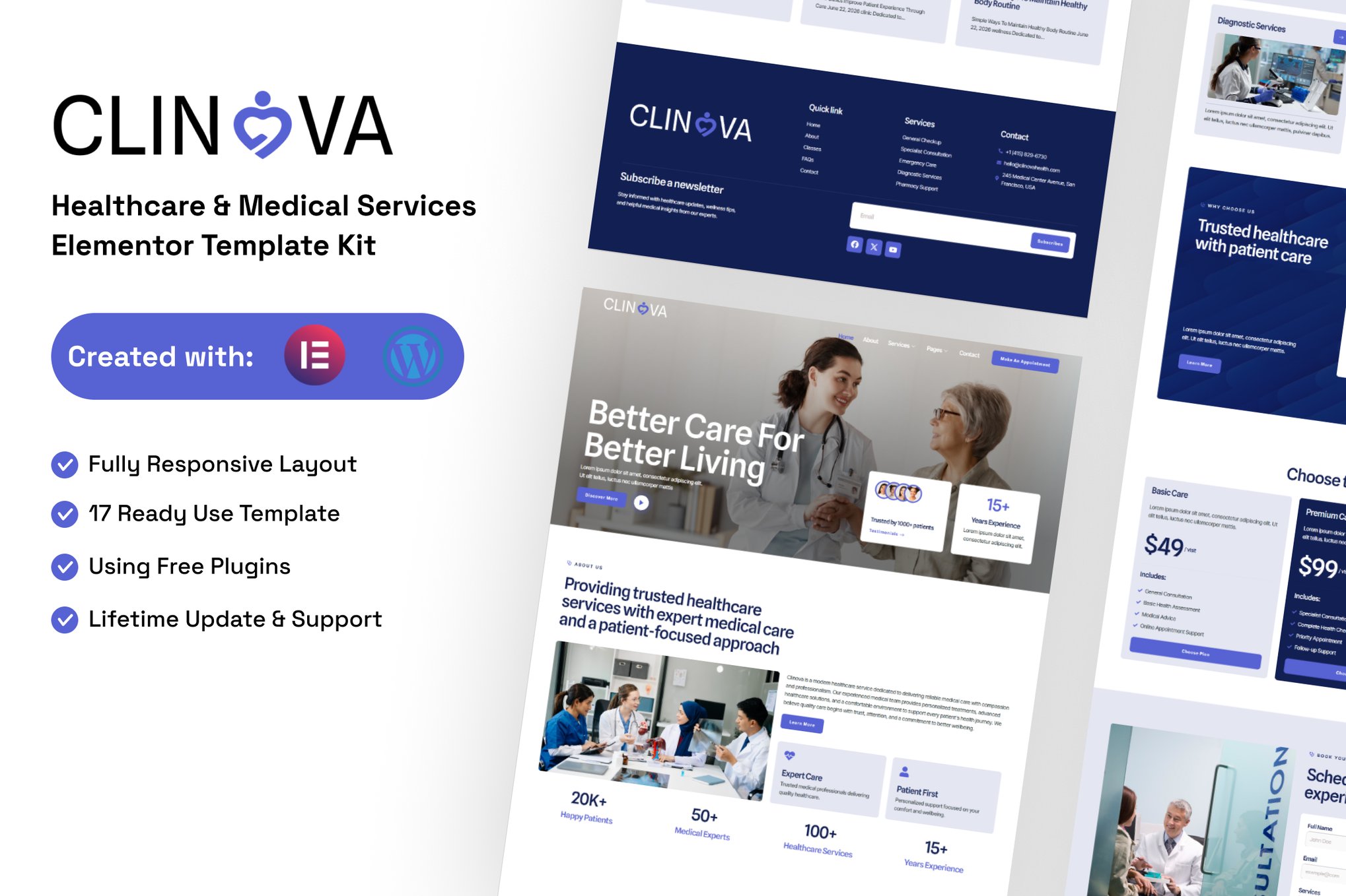 Clinova – Healthcare & Medical Services Elementor Template Kit