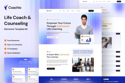 Coachio – Life Coach & Counseling Elementor Template Kit