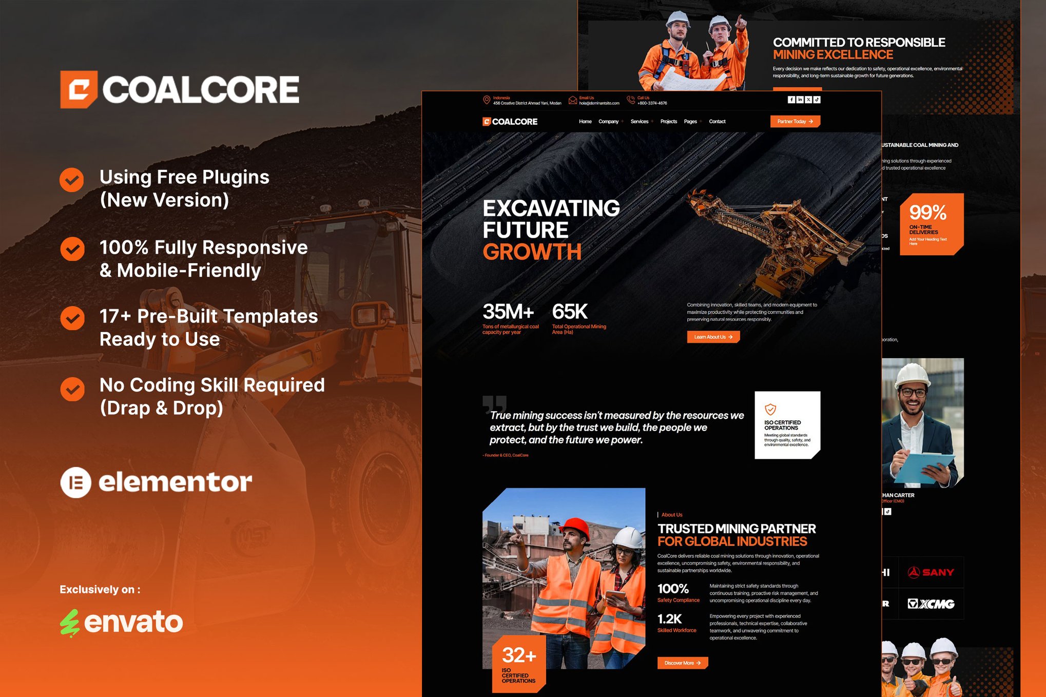 CoalCore – Mining Company Elementor Template Kit