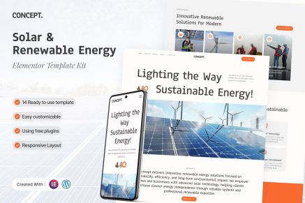 Concept – Solar & Renewable Energy Elementor Template Kit