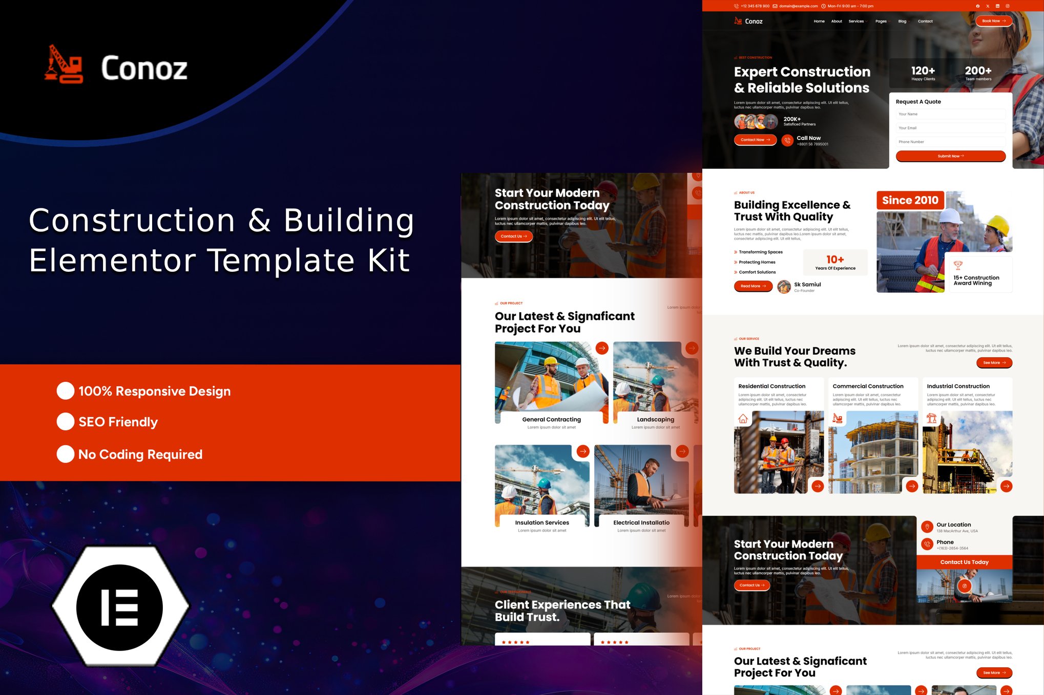 Conoz – Construction & Building Elementor Template Kit