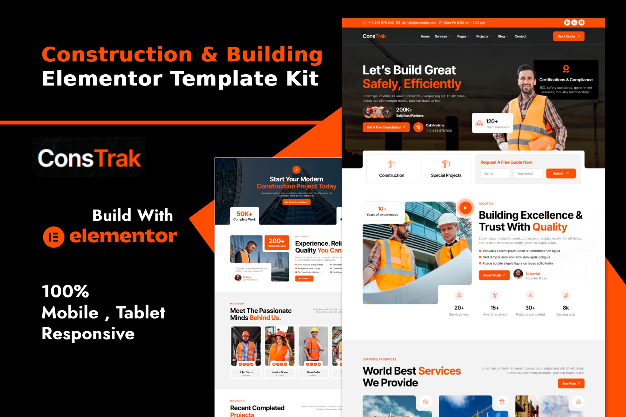 Constrak – Construction & Building Elementor Template Kit