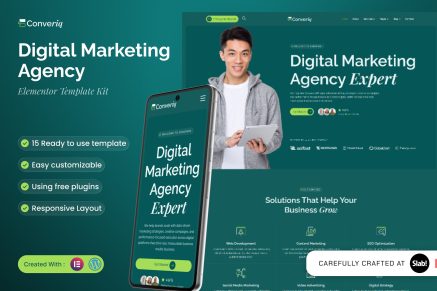 Converiq – Digital Marketing Agency Elementor Template Kit