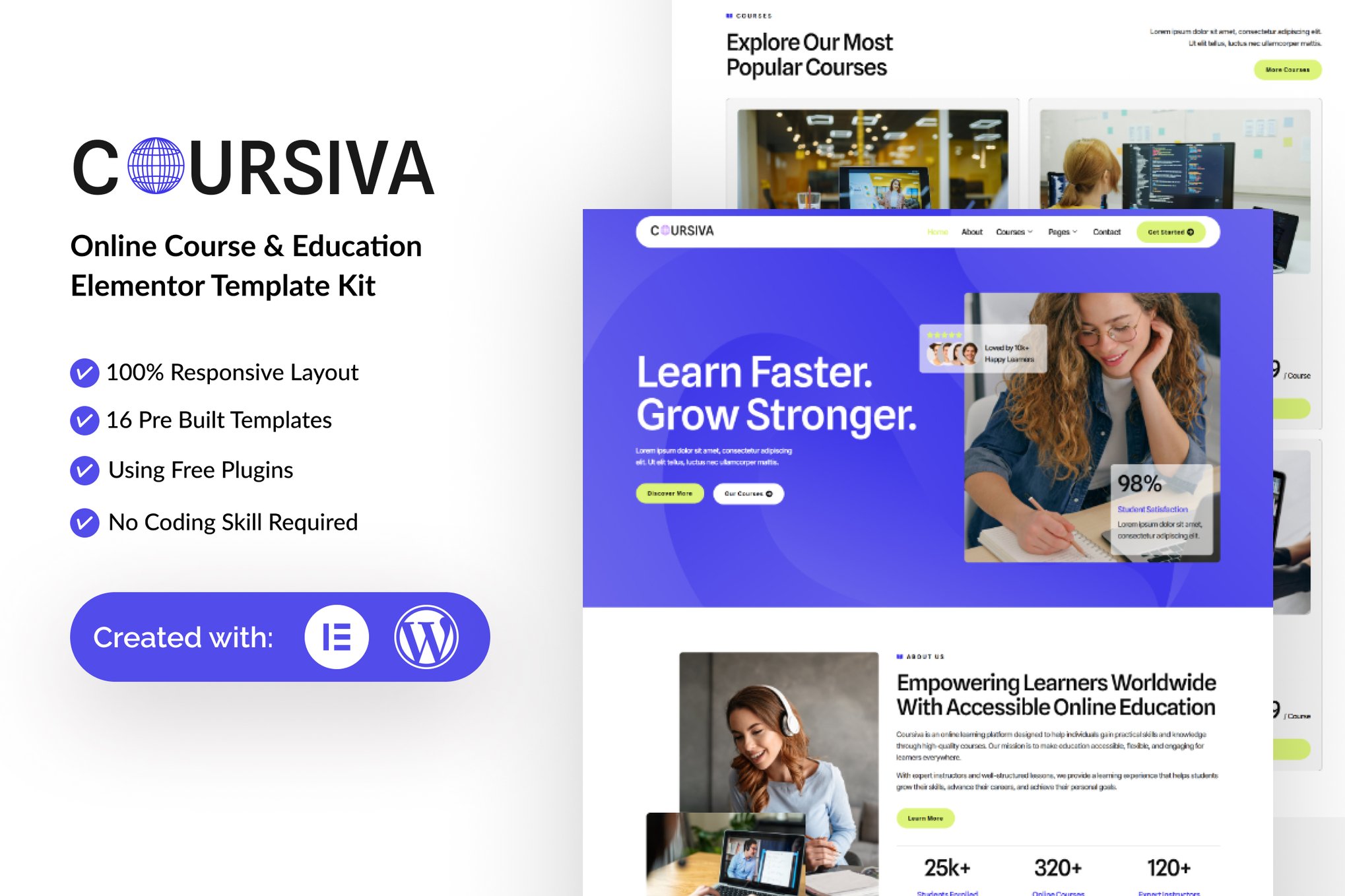 Coursiva – Online Course & Education Elementor Template Kit