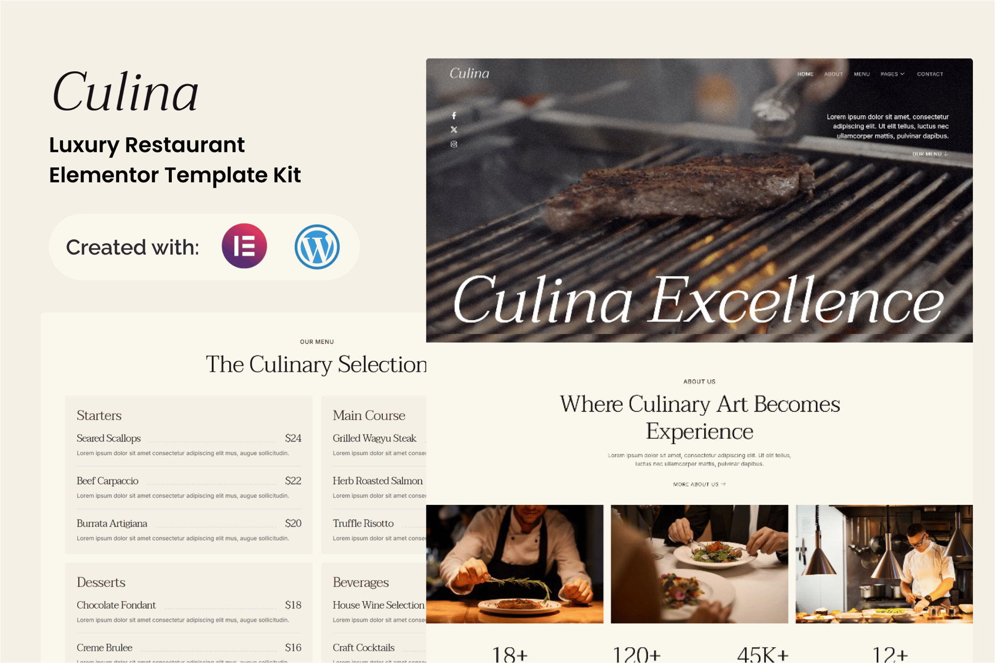 Culina - Luxury Restaurant Elementor Template Kit