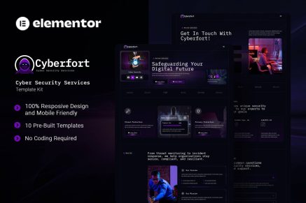 Cyberfort - Cyber Security Services Elementor Template Kit