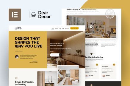 DearDecor – Interior Design Elementor Template Kit