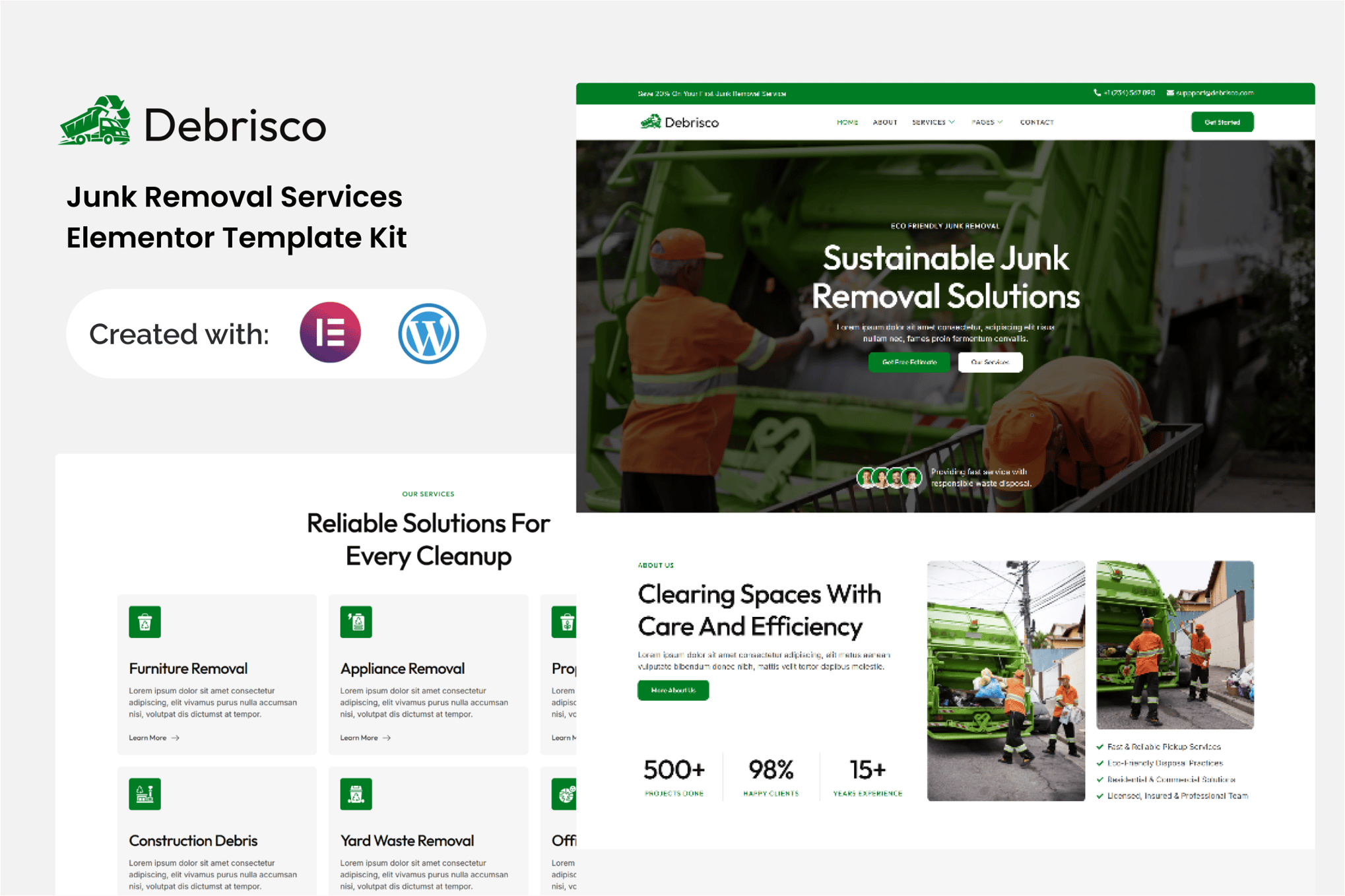 Debrisco – Junk Removal Services Elementor Template Kit
