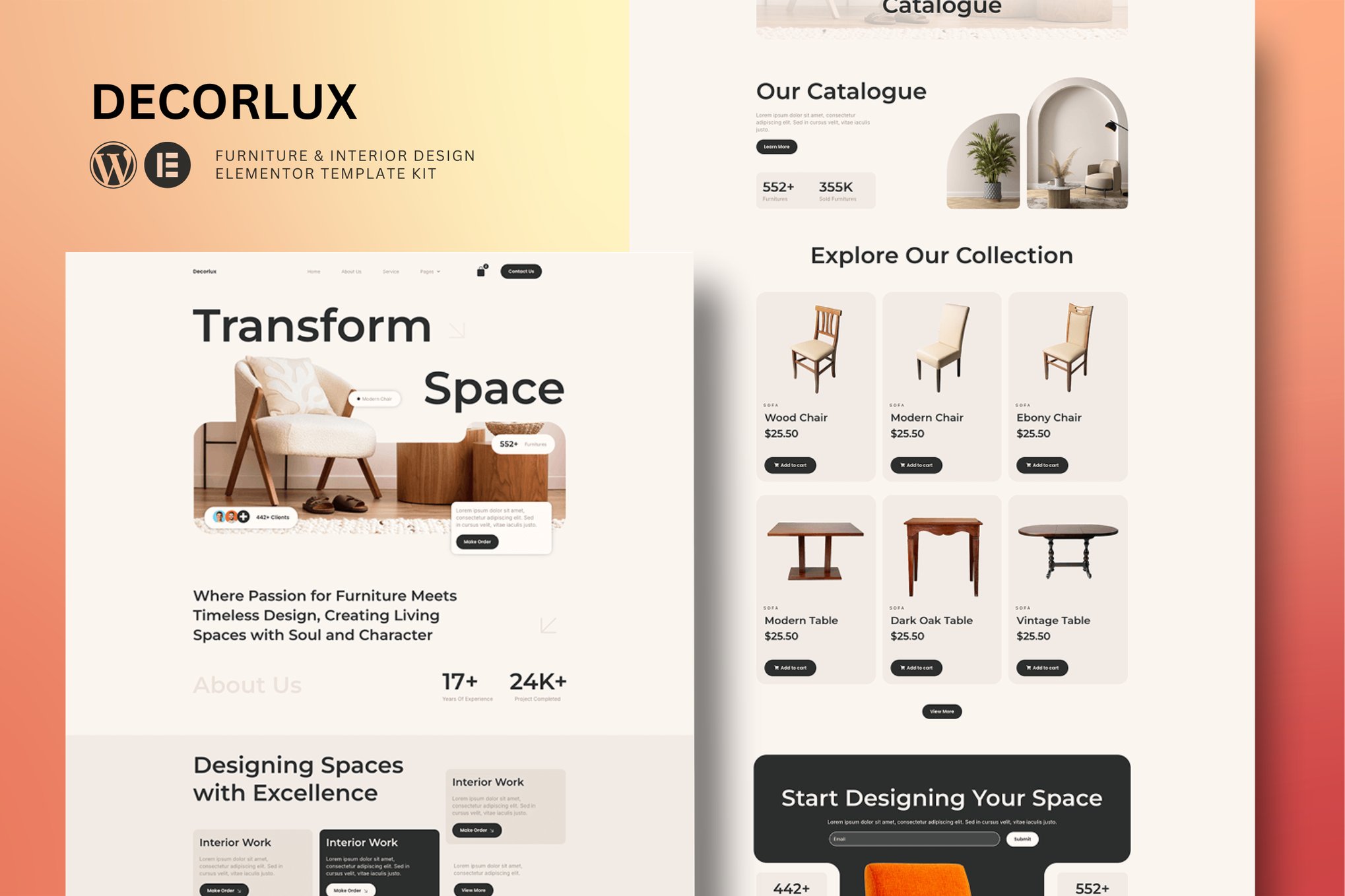Decorlux - Interior Design Elementor Template Kit