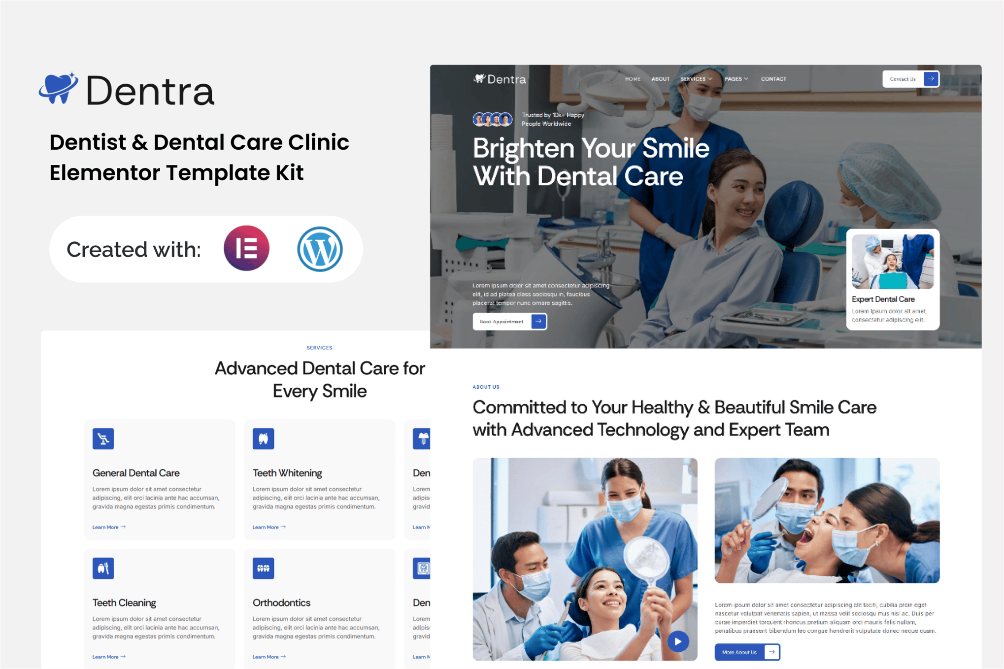 Dentra – Dentist & Dental Care Clinic Elementor Template Kit