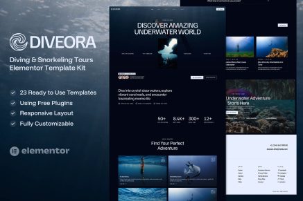 Diveora – Diving & Snorkeling Tours Elementor Template Kit