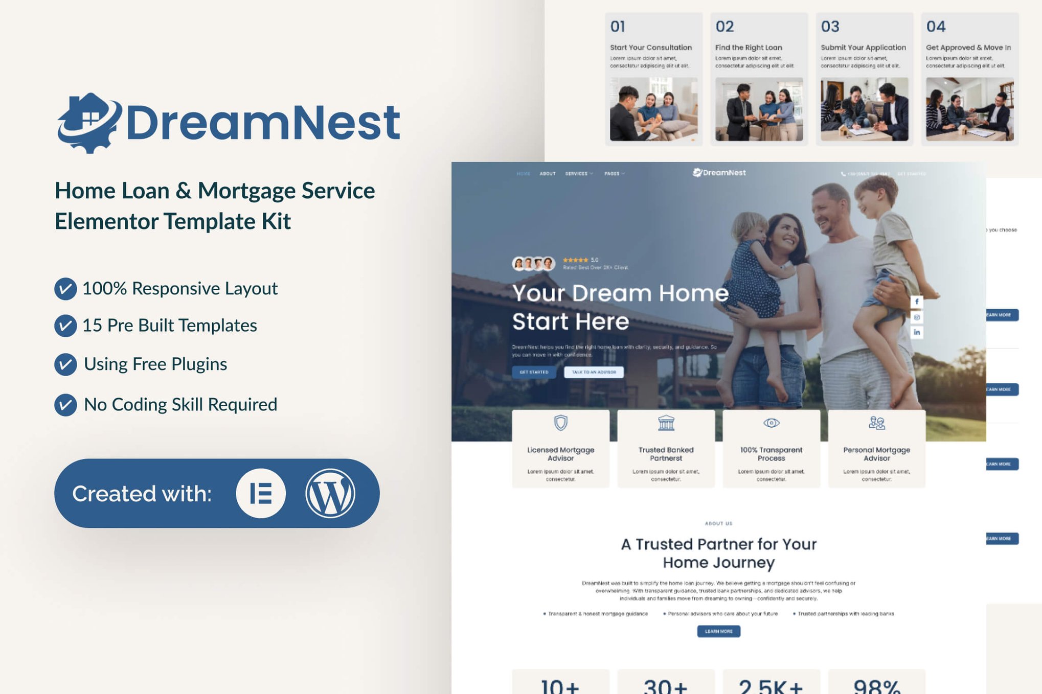 DreamNest - Home Loan & Mortgage Elementor Template Kit